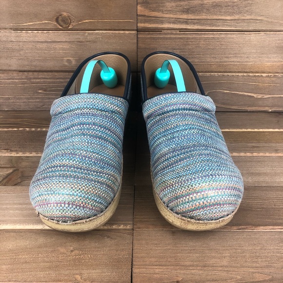 Dansko Clogs Textured Multicolor Canvas 9 - Picture 3 of 7